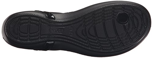 Crocs Isabella T Strap, Sandalias para Mujer, Negro (Black), 37/38 EU