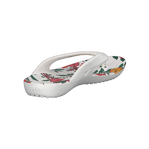 CROCS Kadee II Printed Flip W, Chanclas Tiempo Libre y Sportwear Mujer, Multicolor (White/Floral), 42 EU