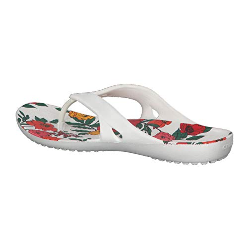 CROCS Kadee II Printed Flip W, Chanclas Tiempo Libre y Sportwear Mujer, Multicolor (White/Floral), 42 EU