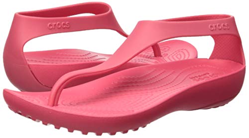 Crocs Serena Flip Women, Sandalias de Punta Descubierta para Mujer, Rojo (Poppy 611), 38/39 EU