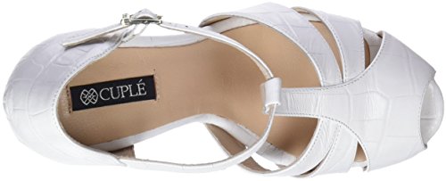 CUPLÉ Pala-TALÓN Peep Toe Coco Kabul, Sandalias con Punta Abierta Mujer, Blanco (White), 40 EU