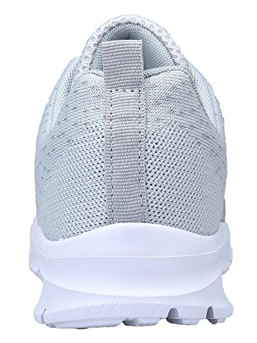 DAFENP Zapatillas de Running para Hombre Mujer Zapatos para Correr y Asfalto Aire Libre y Deportes Calzado Ligero Transpirable XZ747-M-gray1-41EU