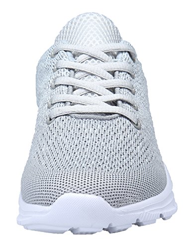 DAFENP Zapatillas de Running para Hombre Mujer Zapatos para Correr y Asfalto Aire Libre y Deportes Calzado Ligero Transpirable XZ747-M-gray1-EU43