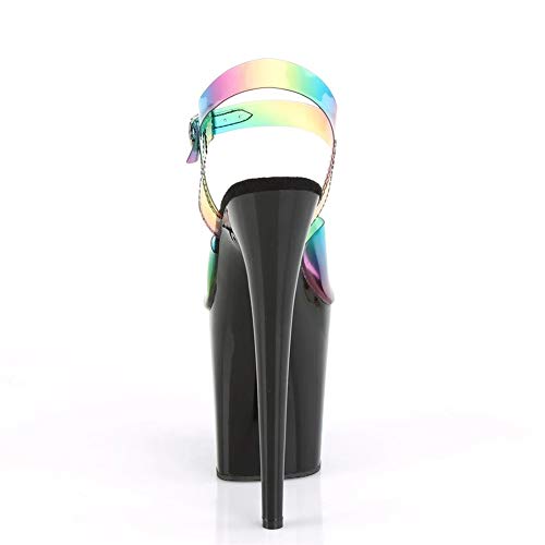 DEAR-JY Zapatos de Tacón para Mujer,Sandalias de tacón Alto con Efecto de Arco Iris Sexy de 20 cm,Talla Grande Tacones Fetiche Zapatos de salón con Pasarela Modelo Pole Dance,39 EU/6.5 UK