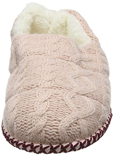 Dearfoams Quilted Cable Knit Bootie, Botas de Estar por casa Mujer, Rosa Dusty 10663, 42/43 EU