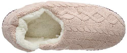 Dearfoams Quilted Cable Knit Bootie, Botas de Estar por casa Mujer, Rosa Dusty 10663, 42/43 EU