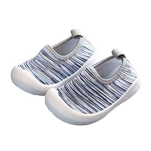 DEBAIJIA Zapatos para Niños 1-4T Bebés Caminata Zapatillas Niñas Suela Suave Malla Antideslizante TPR Material 18/19 EU Gris (Tamaño Etiqueta 15)