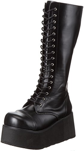 Demonia Demonia Trashville-502 - botas con forro cálido de caña media y botines Hombre, Negro (Schwarz Blk Vegan Leather), 45