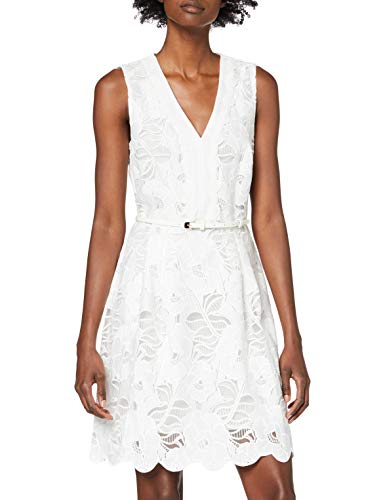 Derhy Abstraite Vestido, Blanco (Blanc 2), 40 (Talla del Fabricante: Medium) para Mujer