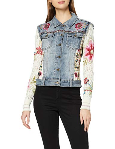 Desigual Chaq_villena Abrigo, Azul (JEANS CLARO 5007), 46 (Talla del fabricante: 44) para Mujer