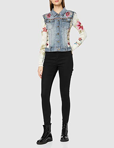 Desigual Chaq_villena Abrigo, Azul (JEANS CLARO 5007), 46 (Talla del fabricante: 44) para Mujer