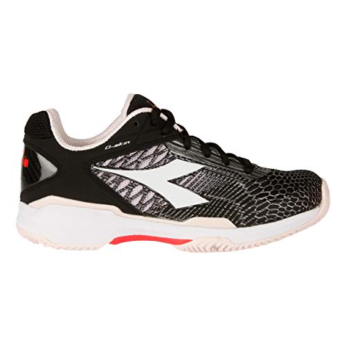 Diadora Damen Speed Competitions 5 Clay Tennisschuhe Sandplatzschuh Schwarz-Weiß 38,5, Zapatillas de Tenis Mujer, Black Shrinking Violet White, 38.5 EU