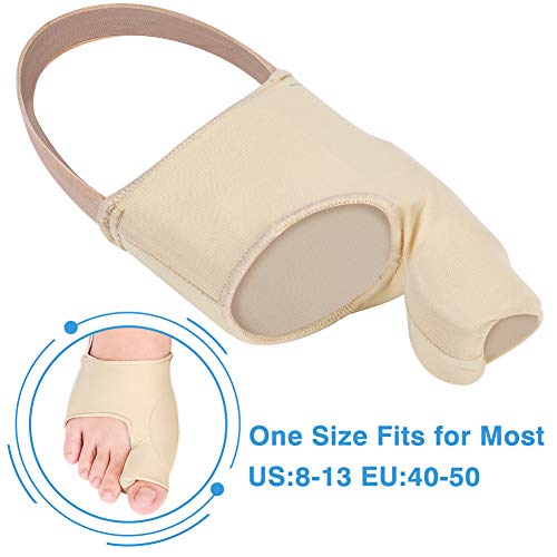 DOACT Corrector de Juanetes Corrector de Postura para Hueso Del Pie, Combinación Tejido Liso y Silicona Suave, Alivia el Dolor Juanetes, Con Silicona separador dedos pie para hallux valgus (4Pis)