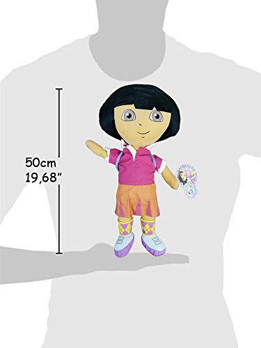 Dora The Explorer - Pack 2 Peluches Dora la Exploradora con Mochila + Botas el Mono 19"/50cm Calidad Velboa