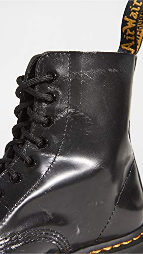 Dr. Martens 1460 Pascal 8 Eye Boots para mujer, (cepillo para polvo italiano de plata metalizada O), 40 EU