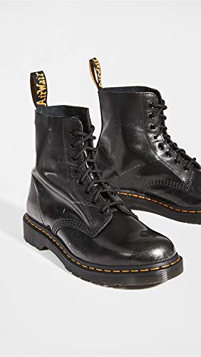 Dr. Martens 1460 Pascal 8 Eye Boots para mujer, (cepillo para polvo italiano de plata metalizada O), 40 EU