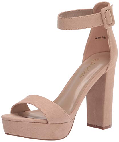 Dream Pairs Hi-Lo Sandalias de Tacón Alto Pump Plataforma Ante para Mujer Desnudo 38 EU/7 US