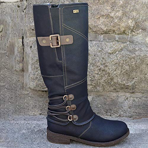 DreamedU Botas De Martin De Mujer Piel Montaña Altas Cabeza Cuadrada Línea Media Y Botas Cortas Nieve Resbaladizo Impermeable Caliente Elegantes Deportivas Otoño Invierno 201019