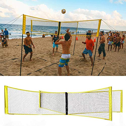 Easy-topbuy Red De Voleibol, Cuatro Cuadrados Red De Bádminton De Tenis Red De Vóley Playa Impermeable Portátil para Jardines, Campus, Playas, Piscinas