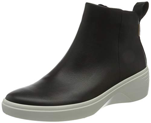 ECCO Soft 7 Wedge Black Droid, Botas Cortas al Tobillo Mujer, Negro, 40 EU