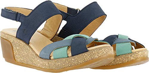 El Naturalista Leaves, Sandalias con Punta Abierta Mujer, Azul (Ocean Mixed Ocean Mixed), 37 EU