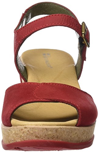 El Naturalista N5000 Pleasant Leaves, Sandalias con Plataforma para Mujer, Rojo (Tibet Tibet), 40 EU