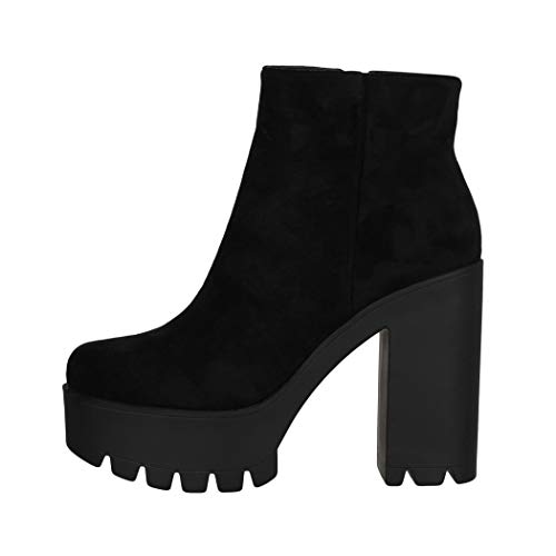 Elara Botines Chelsea para Mujer Chunkyrayan Negro HQ115 Black-36