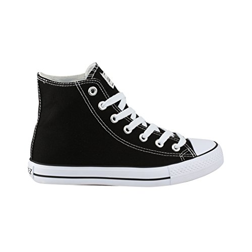 Elara Zapatillas Deportivas Unisex Hombre y Mujer Textil High Top Textil Chunkyrayan Negro 019-A-Schwarz-36