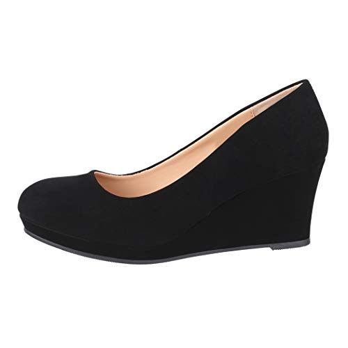 Elara Zapato de Tacón Alto Mujer Cuña Plataforma Chunkyrayan Negro B8011Y-PM-36-Schwarz