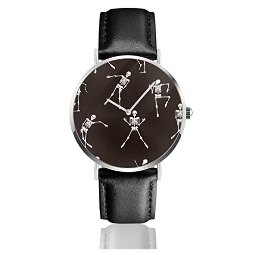 Esqueletos de Baile Personas de Halloween Correa de Cuero Relojes de Pulsera Relojes Casuales