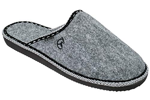 ESTRO Zapatillas De Casa Hombre Zapatillas Fieltro Pantuflas Casa Hombre F14 (Gris, 45)