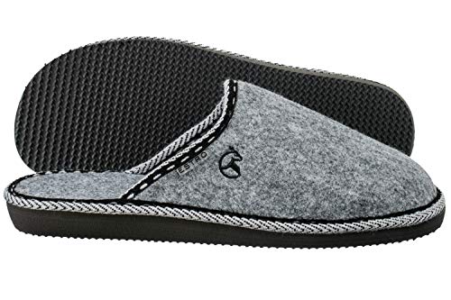 ESTRO Zapatillas De Casa Hombre Zapatillas Fieltro Pantuflas Casa Hombre F14 (Gris, 45)