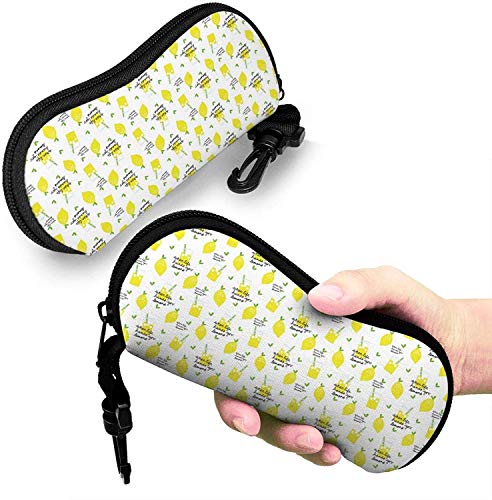 Estuche blando para gafas de sol con llavero con mosquetón, bolso de anteojos con cremallera de neopreno portátil ultraligero para guitarra de fantasía