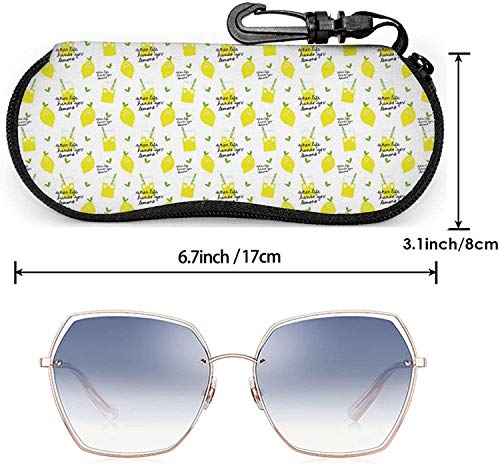 Estuche blando para gafas de sol con llavero con mosquetón, bolso de anteojos con cremallera de neopreno portátil ultraligero para guitarra de fantasía