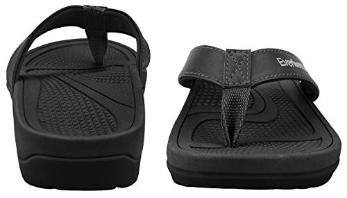 Everhealth Sandalias y Chanclas Mujer Ortopédicas Playa Sandalia, Plantilla Zapatillas para Mejorar el Apoyo del Arco y Aliviar la Fascitis Plantar - Negro 41