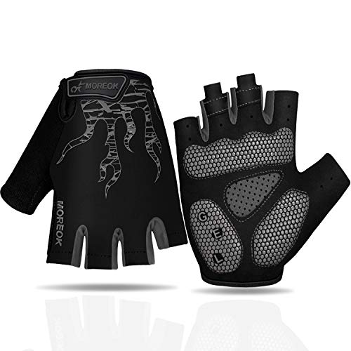 Faneam Antideslizante Guantes de Ciclismo Verano Medio Dedo Guantes de Bicicleta Montaña para Hombre Mujer, Transpirable Guantes Cortos MTB Gel Guantes Cortos Deportivos Moto, Unisexo