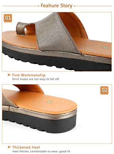 FANMU Sandalias Correctivas Sandalias Correctoras de Juanetes Ortopédicos Zapatos de Cuero de Pu para Mujer Zapatos de Corrección de Punta Gruesa Casual para Mujer de Fondo Grueso