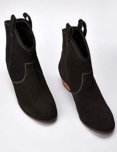 find. Pull On Leather Casual Western Botas Chelsea, Negro Black, 39 EU