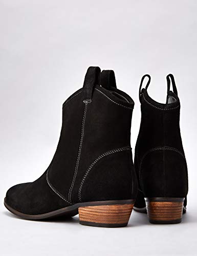 find. Pull On Leather Casual Western Botas Chelsea, Negro Black, 39 EU