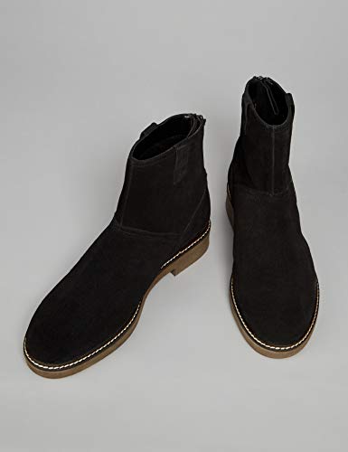 find. Pull on Leather Gumsole Botines, Negro Black, 36 EU