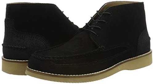 find. Wedge Sole Leather Botas Chukka, Negro Black, 42 EU