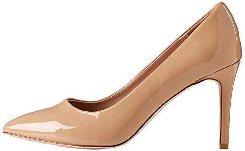 find. Wide Fit Point Court Shoe Zapatos de tacón con Punta Cerrada, Beige, 38 EU