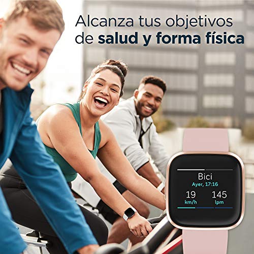 Fitbit Versa 2, Smartwatch con control por voz, puntuación del sueño y música, batería de +4 días