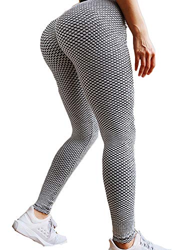 FITTOO Leggings Mallas Mujer Pantalones Deportivos Yoga Alta Cintura Elásticos y Transpirables #4 Gris Extra Chica