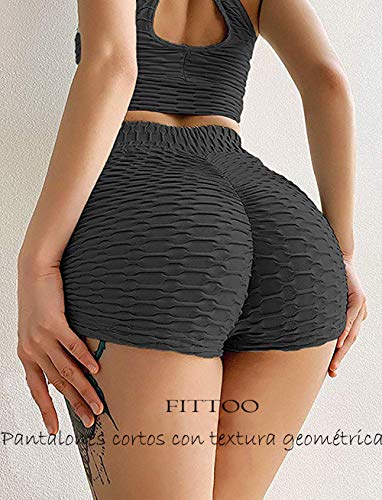 FITTOO Pantalones Cortos Leggings Mujer Mallas Yoga Alta Cintura Elásticos Push Up Suave