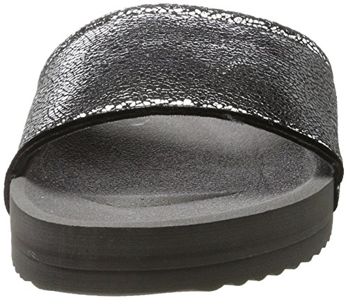 Flip*flopPool Metallic Cracked - Sandalias con Cuña Mujer, Color Negro, Talla 38