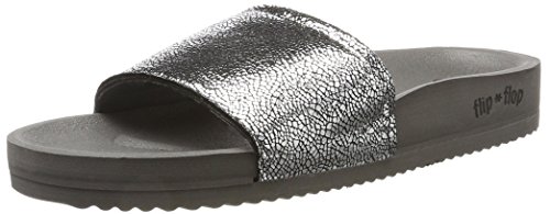 Flip*flopPool Metallic Cracked - Sandalias con Cuña Mujer, Color Negro, Talla 38