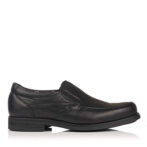 FLUCHOS 9301 Mocasin Piel Tacon Hombre Negro 41