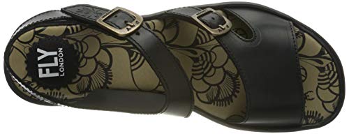 Fly London Enat028fly, Sandalias de Punta Descubierta Mujer, Negro (Black 000), 39 EU