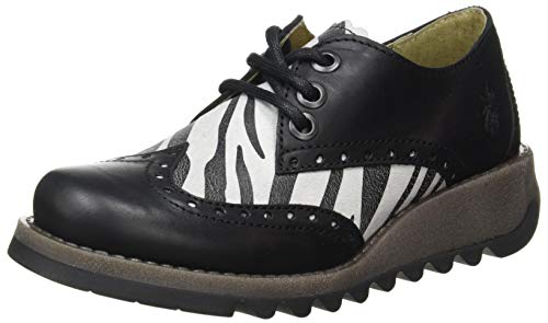 Fly London SUME524FLY, Oxford Mujer, Negro Blanco, 40 EU